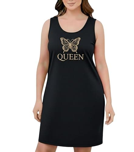 MEZA QUEEN Butterfly Print Short Nightgown for Women - Soft Comfortable Material - Modern Home & Sleep Design Nightgown nightshirt