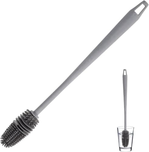 Silicone Bottle Cleaning Brush Long Handle for Jars Mugs and Glassware
