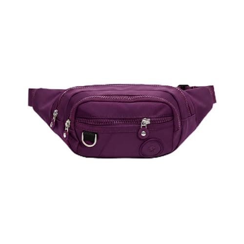 Waterproof Hiking Cycling Running travelling Belt Waist Bag Unisex Shoulder Crossbody Chest Waist Bag for Women and Men Solid design (Purple)