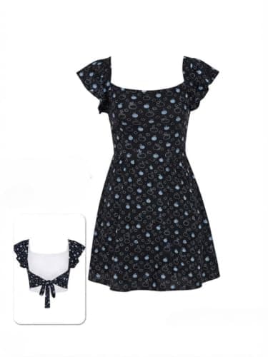 Women Back Dress Comfortable Fit Daily Home Wear Short Dress Home Dress For Leisure And Relaxation F