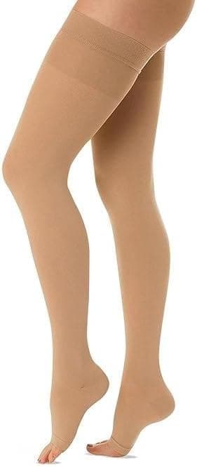 Medical Grade Above Knee Socks for Unisex – Light and Easy to Use Design – Supports Daily Comfort & Improves Blood Flow – Practical Beige Medical compression garment