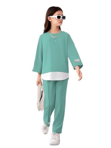Romba Girls Clothing Set - Stylish Casual Suit with Wide Sleeve and Comfy Pants, Fashion Outwear and Occasion Coordinated outfit
