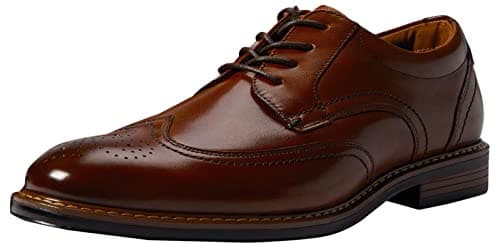 Nunn Bush mens Centro Flex Wingtip Oxford W/Brogue Detail Dress Casual Leather Comfortable Lace Up Oxford Shoes