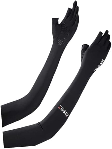 كُم واقٍ من الشمس بأصابع مفتوحة للرياضة، لون أسود ، من lokyboy Arm sleeve