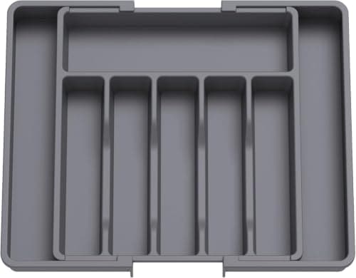 Expandable Kitchen Drawer Organizer Plastic Utensil Cutlery Storage Tray