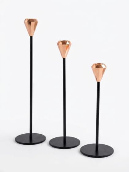 Elegant Candlestick Set of 3 Candlesticks for Home Decor, Elegant Candlestick Holder for Dining Table, Salon, Living Room, Events, Elegant and Luxurious Decoration Candle holder