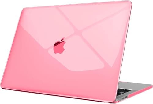 Compatible with MacBook Pro 16 inch Case 2024 2023 2022 2021 Release M3 A2991 M2 A2780 M1 A2485 Pro Max, Plastic Hard Shell Case+Screen Protector (Crystal Pink) Portable electronic device cover