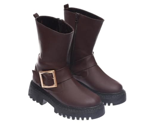 B&W womens B&W-W065-Brown Sneaker Boot