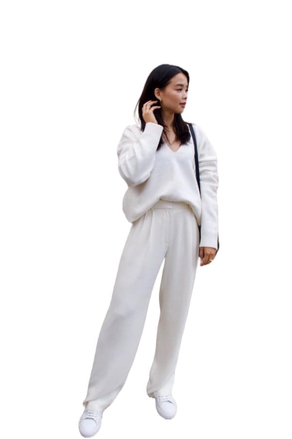 DressCode Womens Old Money Pants in White Business Casual Pants (pack of 1)