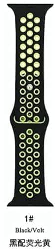 Silicone sport watchband for apple watch band 44 42mm series se/6/5/4 sport strap (black green)