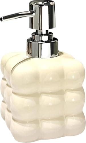 Modern Porcelain Bathroom Soap Dispenser Trendy Decor Liquid Pump Bottle