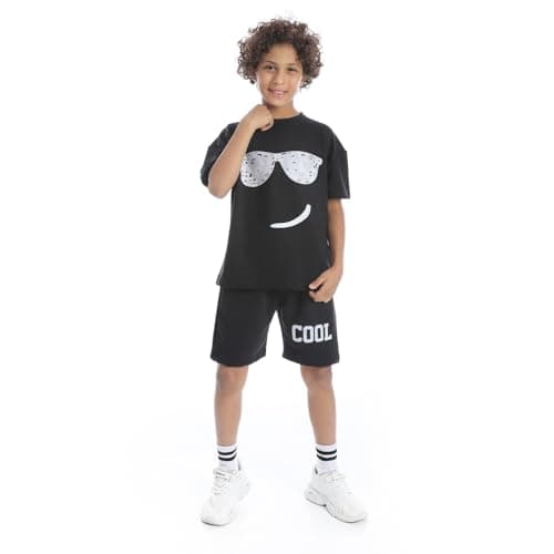 Red Circle Boys Front Printed Pajama Set With Short Front Printed Pajama Set With Short