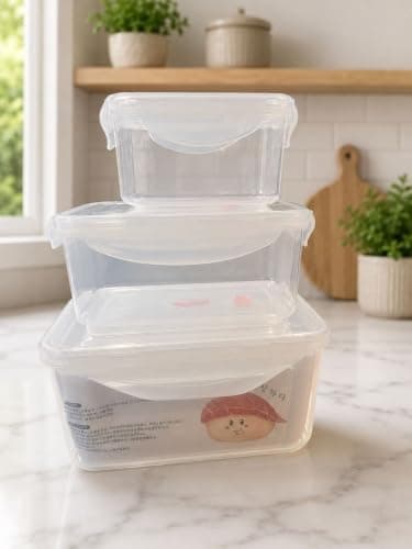 Generic 3-in-1 clear plastic container set, Highly hygienic containers, Imported product, .em Food storage container