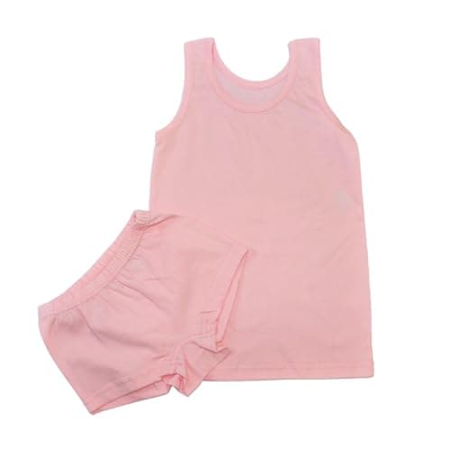 Papillon Girls Set Of 2 Pieces Sleeveless Undershirt&Underwear Cotton Base Layer Set (pack of 1) Apparel