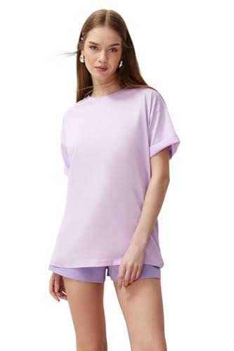 Trendyol Women 100% Cotton Crew Neck Boyfriend Knitted T-Shirt TWOSS20TS0134 T-Shirt (pack of 1)