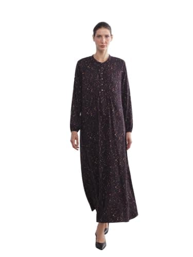 LC WAIKIKI Woman Grandad Collar Patterned A-Line Dress