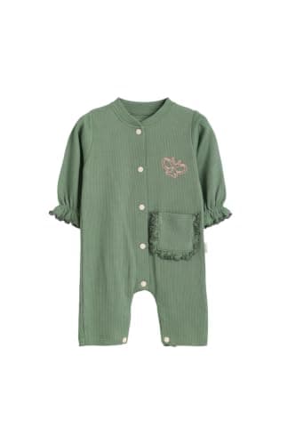 Junior Baby Girls Long Sleeve Romper Jumpsuit - Soft Cotton Blend One-Piece Outfit with Snap Closure, Printed Infant Playsuit, Multicolor, 09