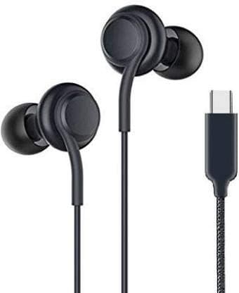 BQeT A-kg Type C Jack Earphones Super Bass Hands-Free with Fabric Cable Compatible for Samsung Note10/S21 Tppe C Mobile’s & Other Type C Devices Headphones