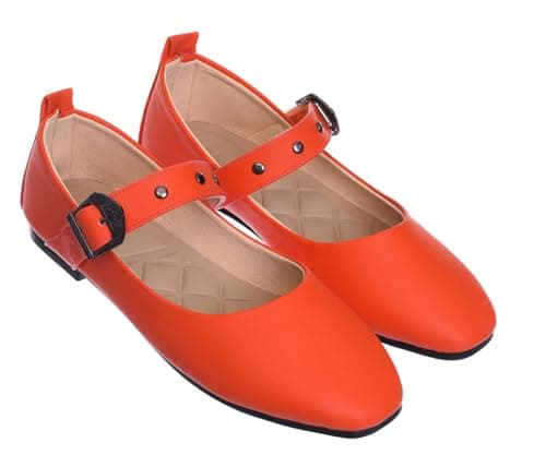 B&W womens B&W-W087-Orange Sneaker