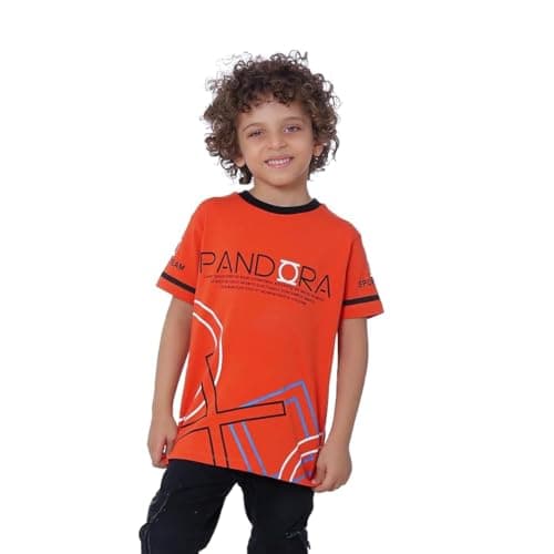BEBO Boys Printed Half Sleeve T-Shirt 10 Years Brick-12349_Brick_10_24
