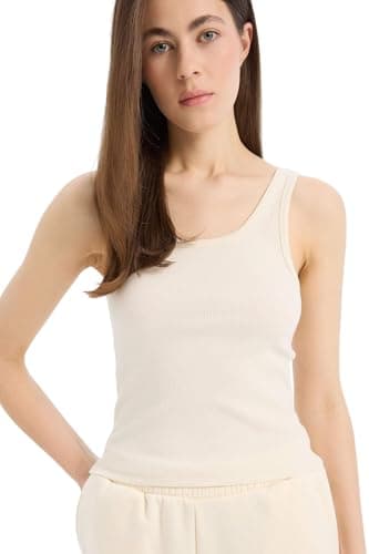 DeFacto Womens Core Slim Fit Round Collar Knitted Athlete Athlete Shirt