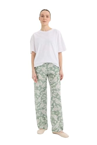 DeFacto Womens Wide Leg Basic Traditional Woven Bottom Trousers C4042AX Trousers Pants