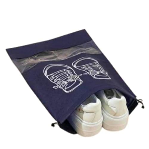 Shoe Bags for Travel, Large Shoes Pouch Packing Multifunction, toiletries, underwear, makeup bags, Clear Window with Rope for Men and Women (Black)