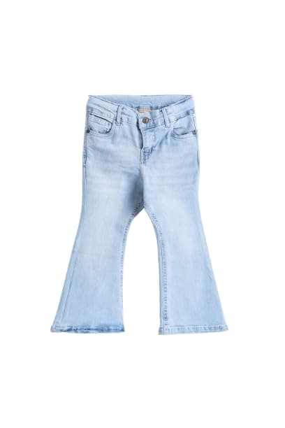 Junior Girls Ice Blue Wide Leg Denim Pant, ICE BLUE, 08