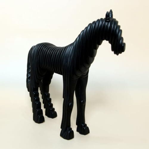 Generic Modern 3D Layered Horse Sculpture, Black Decorative Art Piece (BLACK)