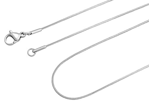 HAQUIL Thin Flexible Stainless Steel Snake Chain Necklace, Jewelry Gift Thin Flexible Stainless Steel Snake Chain Necklace, Jewelry Gift for Men and Women - 18/20/24/26/28inch 1/1.5/2mm