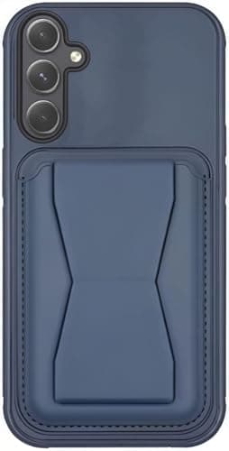 3M Store Leather Case Compatible for SAMSUNG A26/A17 Shockproof Leather Back Card Storage & case built-in Stand PU leather for a stylish look, comfortable grip (Blue) Cellular phone case