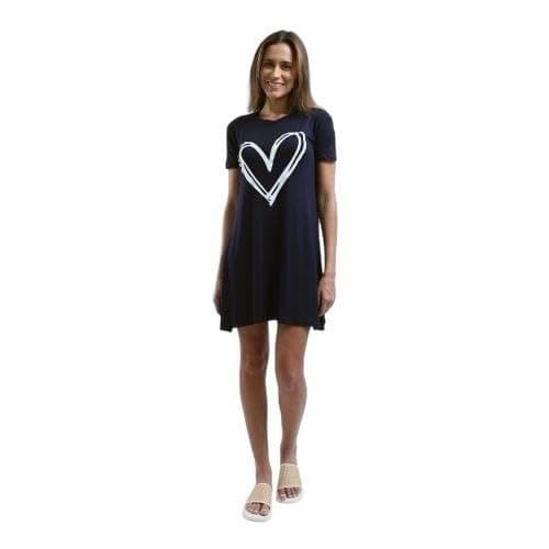 Sleepshirt Cotton Short Sleeves Printed-mesery Dress