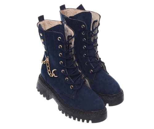 B&W womens B&W-W061-Navy Sneaker Boot