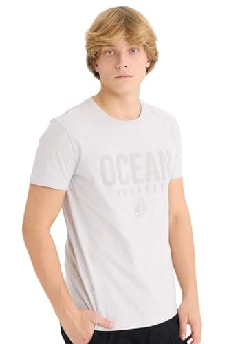 DeFacto Mens Slim Fit Crew Neck Short Sleeve Young Knitted T-Shirt D9354AX T-Shirt