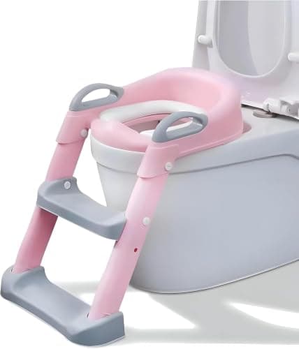 سلم تدريب الحمام بوتي – تصميم قوي وآمن ومقاس قابل للتعديل لتسهيل استخدام المرحاض (C)، وردي Step stool