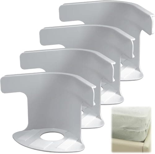 Bed Sheet Corner Grippers 4 Pack Mattress Fastener Clips Set White