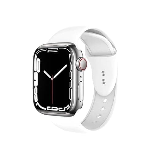 Strap Band Silicone For Apple Watch Smart Watch Size 42, 44,45, 49, 46 mm White