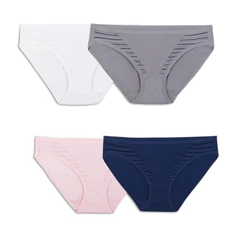 Fruit of the Loom Women's Bikini Underwear (Pack of 4), Bikini - Fashion Assorted, 36