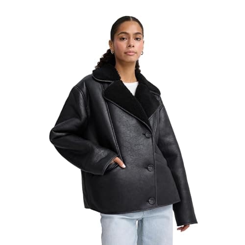 DeFacto Womens Regular Fit W/O Hoodie Outer Wear PU Mont F1852AX PU Mont (pack of 1) Coat