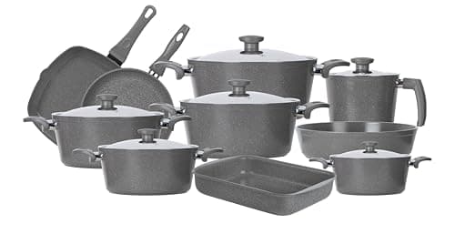 Top Chef Granite Cookware Set 16-Pieces, Gray