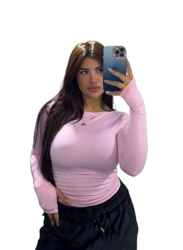 توب حريمي كم طويل يبرز شكل الجسم بشكل طبيعى - توب حريمي قطن مريح في اللبس وعملي للاستخدام اليومي - بلوزة بناتى مثالية كاجوال بإطلالة بسيطة من كيان للتجارة والتوزيع كود 4050 Shirt