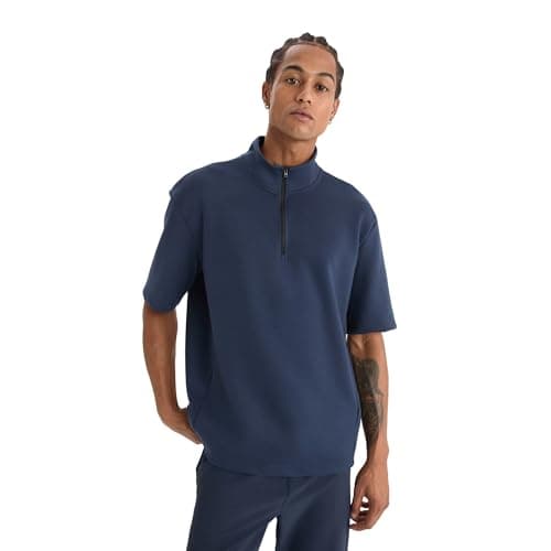 DeFacto Mens Standart Fit High Neck Short Sleeve Fit Knitted T-Shirt E3962AX T-Shirt