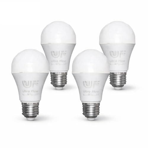 Ultra flow 9W LED Bulb, Warm White, Polygon Shape – Value Pack of 4 | موفر للطاقه Light bulb