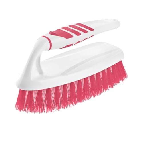 Plastic Cleaning Brush, Hand Scrubbing Brush With Handle Grip for Easy Cleaning Floor & Carpet. (Red)