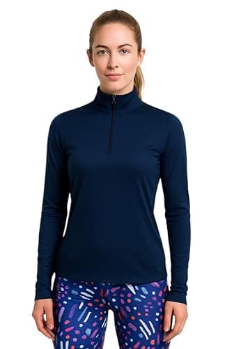 MIZA Women's Long Sleeve Sports T-Shirt – Light and Comfortable Breathable Fabric – Perfect for Running, Fitness and Daily Sports Activities Half Zip