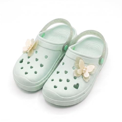 TAG Comfort Medical Clog Slippers for Girls and Ladies - Soft Silicone Clog with Shiny Pearl Butterfly and Heart Cutouts - Suitable for Home, Beach and Walking - Multi Color - Sizes from 33/38 Shoes