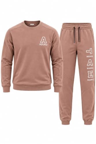 ترينج رجالي بياقة دائرية – طقم سويت شيرت وبنطلون رياضي للخروجات والاستخدام اليومي AB Track suit