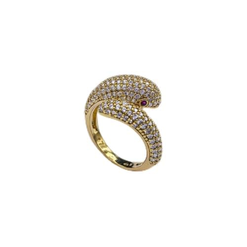 3 Diamonds 292474661779067 Band Ring for Women - Gold Plated