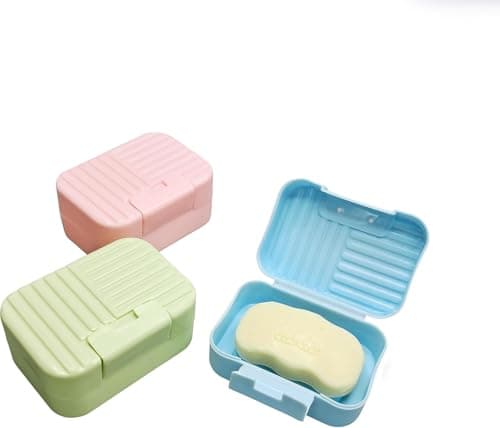 Soap Box with Airtight Lid - Stylish Design, Waterproof - Airtight Seal, Guaranteed Hygiene Perfect for Home and Travel (Multicolor) Soap dish