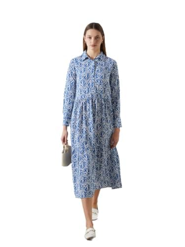LC WAIKIKI Woman Button-Down Collar Patterned Dress